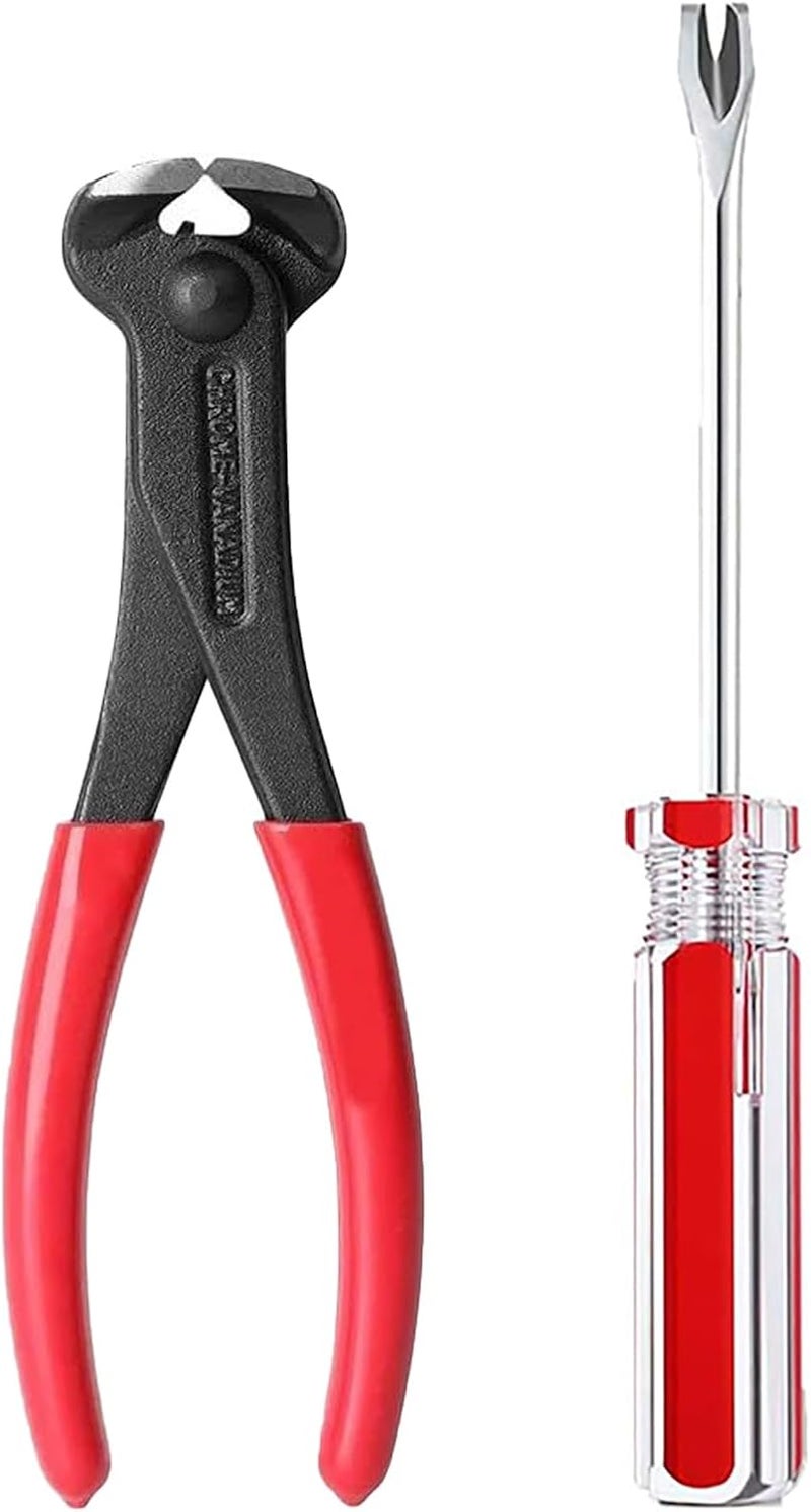 PUWANY 2pcs Upholstery Staple Remover Tool with Nail Puller Pliers Tack Puller Staple Puller, Nail Remover Tool for Furniture Floor Carpet Wall Wooden Case Photo Frame - Image 1